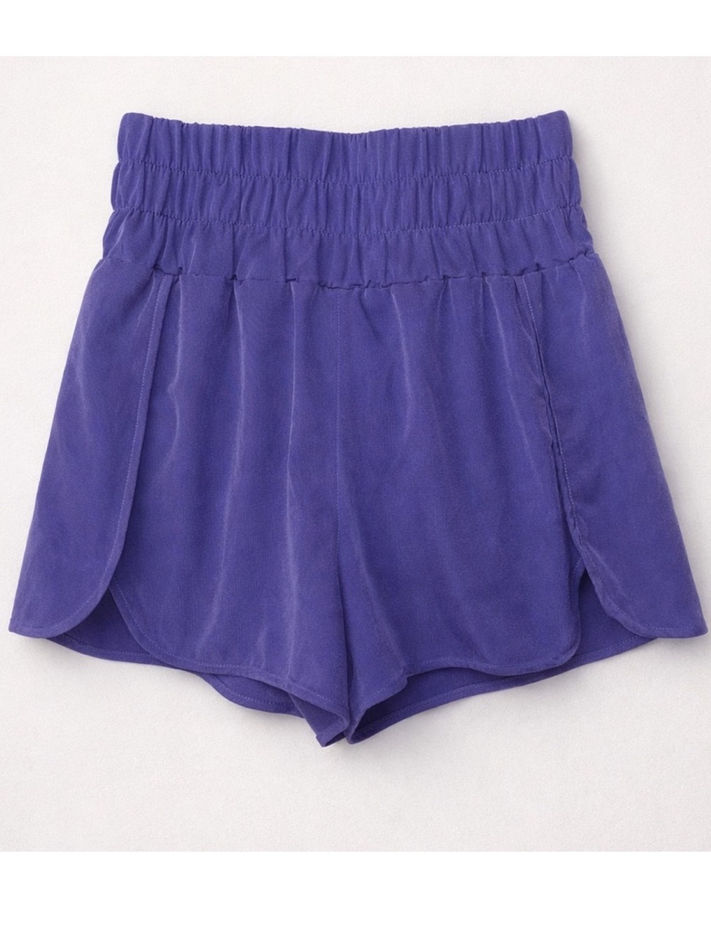 New In Purple High Waisted Athletic Shorts L Flowy Running Gym Athleisure